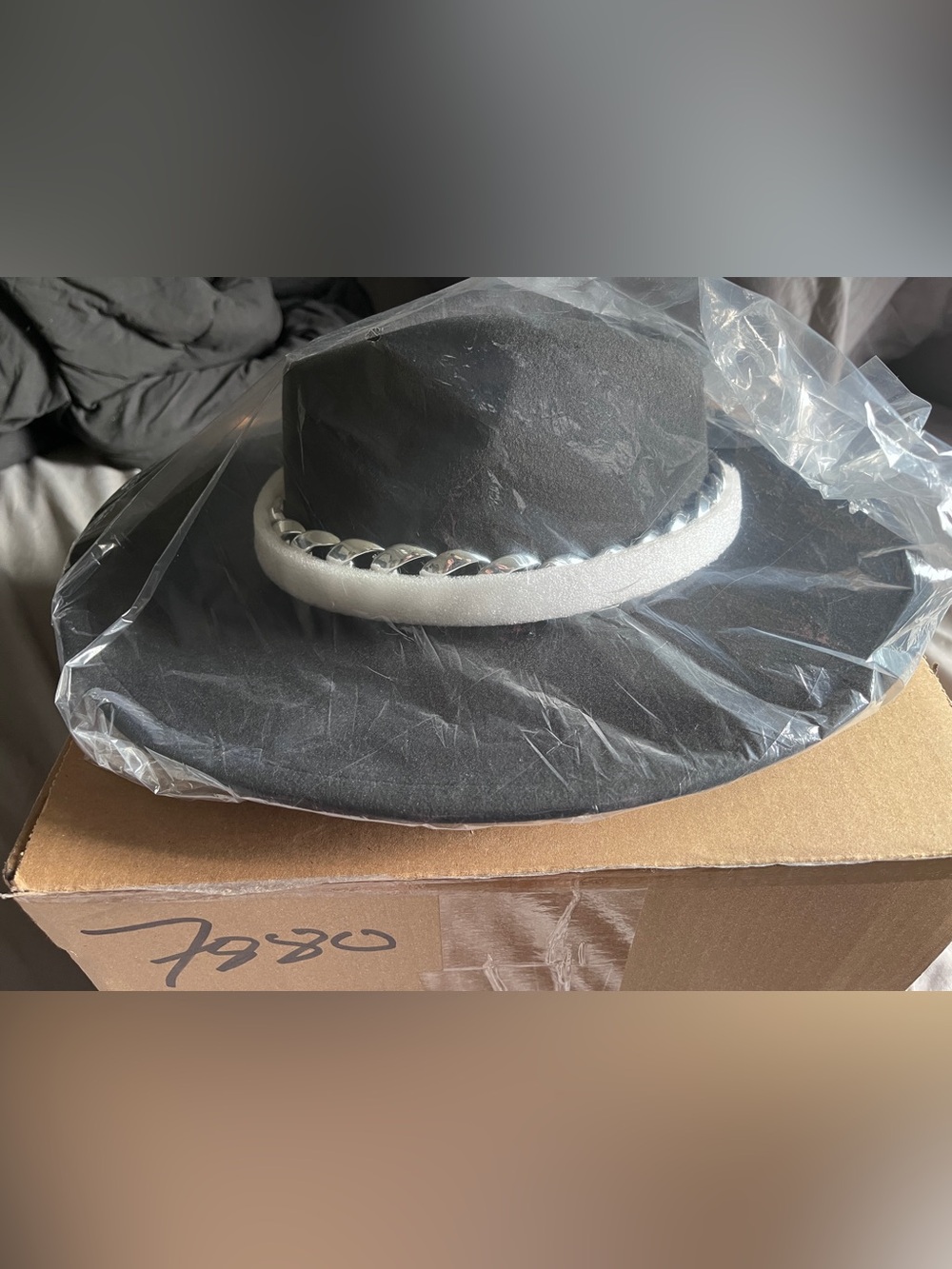Foxblood Wide Brim Hat with Silver Chain